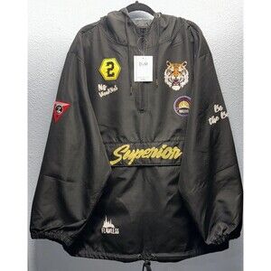 D & M Apparel Jacket Adult 2XL Black Track Jacket Pullover Hoodie Mens